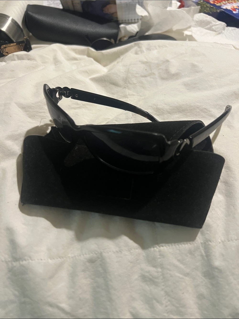 ALFRED SUNG Women's Black Rectangle Sunglasses - Picture 5 of 8